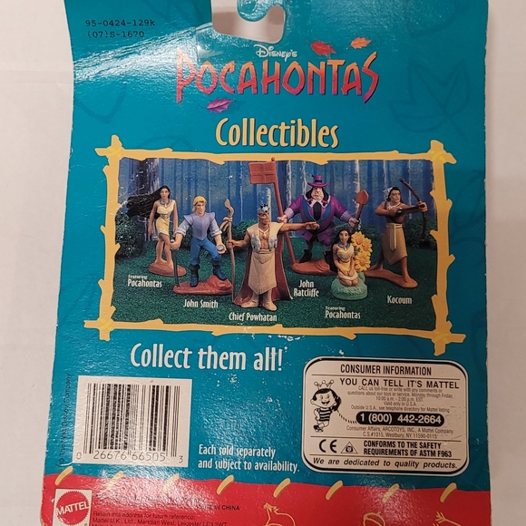 Vtg 90's Disney Mattel Kneeling Pocahontas Collectible Action Figure Toy - Picture 2 of 2